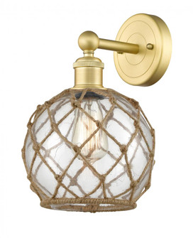 Farmhouse Rope - 1 Light - 8 inch - Satin Gold - Sconce (3442|616-1W-SG-G122-8RB)