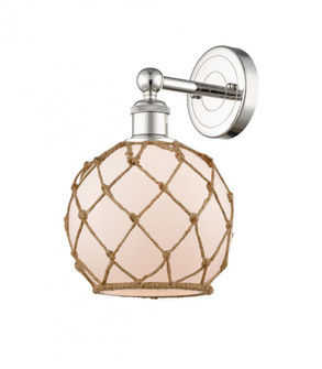 Farmhouse Rope - 1 Light - 8 inch - Polished Nickel - Sconce (3442|616-1W-PN-G121-8RB)