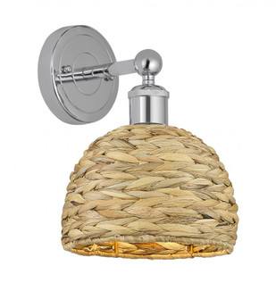 Woven Rattan - 1 Light - 8 inch - Polished Chrome - Sconce (3442|616-1W-PC-RBD-8-NAT)