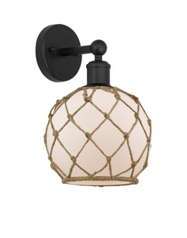 Farmhouse Rope - 1 Light - 8 inch - Matte Black - Sconce (3442|616-1W-BK-G121-8RB)