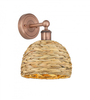 Woven Rattan - 1 Light - 8 inch - Antique Copper - Sconce (3442|616-1W-AC-RBD-8-NAT)