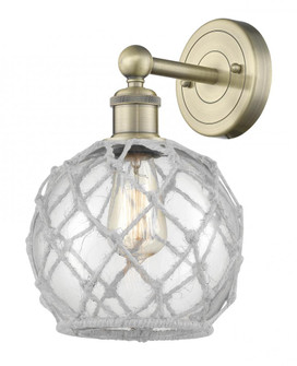 Farmhouse Rope - 1 Light - 8 inch - Antique Brass - Sconce (3442|616-1W-AB-G122-8RW)