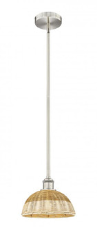 Bristol Natural II - 1 Light - 9 inch - Brushed Satin Nickel - Stem hung - Mini Pendant (3442|616-1S-SN-NBD2-9-NAT)