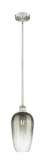 Brookhaven Flute - 1 Light - 7 inch - Brushed Satin Nickel - Stem hung - Mini Pendant (3442|616-1S-SN-G484-7SL)