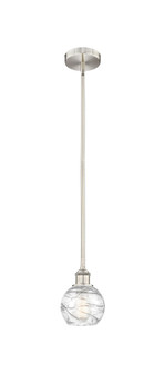 Athens Deco Swirl - 1 Light - 6 inch - Brushed Satin Nickel - Stem hung - Mini Pendant (3442|616-1S-SN-G1213-6CL)