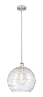 Athens Deco Swirl - 1 Light - 14 inch - Brushed Satin Nickel - Stem hung - Mini Pendant (3442|616-1S-SN-G1213-14CL)
