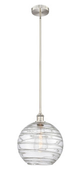 Athens Deco Swirl - 1 Light - 12 inch - Brushed Satin Nickel - Stem hung - Mini Pendant (3442|616-1S-SN-G1213-12CL)