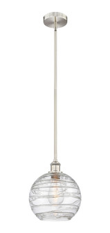 Athens Deco Swirl - 1 Light - 10 inch - Brushed Satin Nickel - Stem hung - Mini Pendant (3442|616-1S-SN-G1213-10CL)