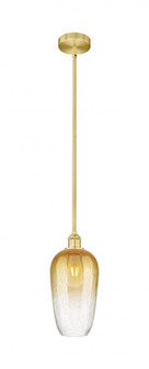 Brookhaven Flute - 1 Light - 7 inch - Satin Gold - Stem hung - Mini Pendant (3442|616-1S-SG-G484-7AM)