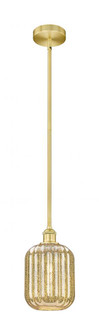 Preston Cylinder - 1 Light - 7 inch - Satin Gold - Stem hung - Mini Pendant (3442|616-1S-SG-G460-7ME)