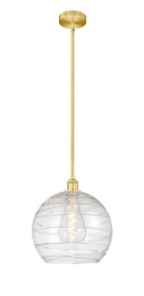 Athens Deco Swirl - 1 Light - 14 inch - Satin Gold - Stem hung - Mini Pendant (3442|616-1S-SG-G1213-14CL)