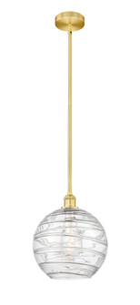 Athens Deco Swirl - 1 Light - 12 inch - Satin Gold - Stem hung - Mini Pendant (3442|616-1S-SG-G1213-12CL)