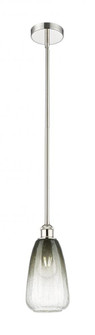 Brookhaven Almond - 1 Light - 6 inch - Polished Nickel - Stem hung - Mini Pendant (3442|616-1S-PN-G480-6SL)