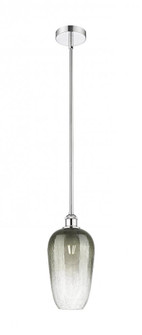 Brookhaven Flute - 1 Light - 7 inch - Polished Chrome - Stem hung - Mini Pendant (3442|616-1S-PC-G484-7SL)