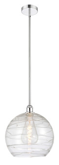 Athens Deco Swirl - 1 Light - 14 inch - Polished Chrome - Stem hung - Mini Pendant (3442|616-1S-PC-G1213-14CL)