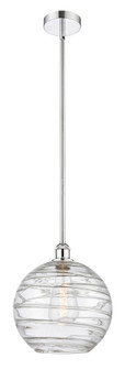Athens Deco Swirl - 1 Light - 12 inch - Polished Chrome - Stem hung - Mini Pendant (3442|616-1S-PC-G1213-12CL)