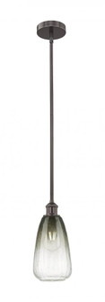 Brookhaven Almond - 1 Light - 6 inch - Oil Rubbed Bronze - Stem hung - Mini Pendant (3442|616-1S-OB-G480-6SL)