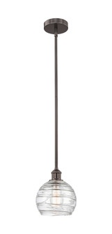 Athens Deco Swirl - 1 Light - 8 inch - Oil Rubbed Bronze - Stem hung - Mini Pendant (3442|616-1S-OB-G1213-8CL)