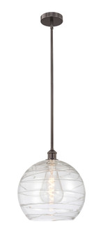 Athens Deco Swirl - 1 Light - 14 inch - Oil Rubbed Bronze - Stem hung - Mini Pendant (3442|616-1S-OB-G1213-14CL)