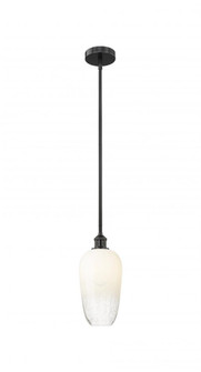 Brookhaven Flute - 1 Light - 7 inch - Matte Black - Stem hung - Mini Pendant (3442|616-1S-BK-G484-7OP)