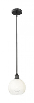 Brookhaven Globe - 1 Light - 8 inch - Matte Black - Stem hung - Mini Pendant (3442|616-1S-BK-G483-8OP)