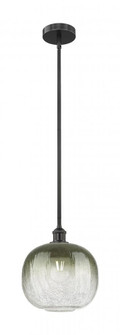Brookhaven Sphere - 1 Light - 11 inch - Matte Black - Stem hung - Mini Pendant (3442|616-1S-BK-G481-10SL)
