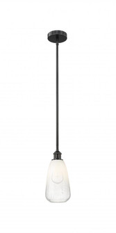Brookhaven Almond - 1 Light - 6 inch - Matte Black - Stem hung - Mini Pendant (3442|616-1S-BK-G480-6OP)
