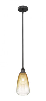 Brookhaven Almond - 1 Light - 6 inch - Matte Black - Stem hung - Mini Pendant (3442|616-1S-BK-G480-6AM)