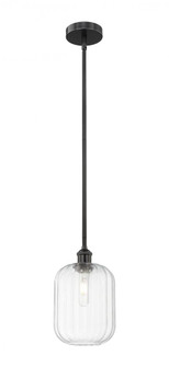 Preston Cylinder - 1 Light - 7 inch - Matte Black - Stem hung - Mini Pendant (3442|616-1S-BK-G460-7CL)