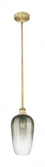 Brookhaven Flute - 1 Light - 7 inch - Brushed Brass - Stem hung - Mini Pendant (3442|616-1S-BB-G484-7SL)