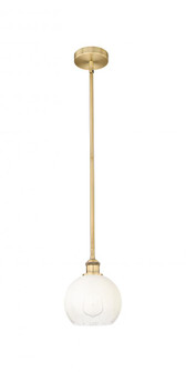 Brookhaven Globe - 1 Light - 8 inch - Brushed Brass - Stem hung - Mini Pendant (3442|616-1S-BB-G483-8OP)