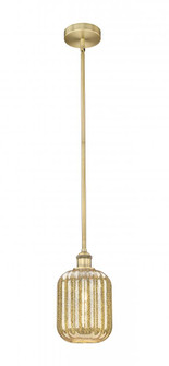 Preston Cylinder - 1 Light - 7 inch - Brushed Brass - Stem hung - Mini Pendant (3442|616-1S-BB-G460-7ME)