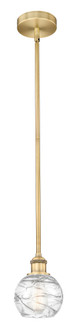 Athens Deco Swirl - 1 Light - 6 inch - Brushed Brass - Stem hung - Mini Pendant (3442|616-1S-BB-G1213-6CL)