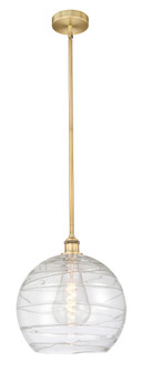 Athens Deco Swirl - 1 Light - 14 inch - Brushed Brass - Stem hung - Mini Pendant (3442|616-1S-BB-G1213-14CL)