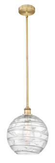 Athens Deco Swirl - 1 Light - 12 inch - Brushed Brass - Stem hung - Mini Pendant (3442|616-1S-BB-G1213-12CL)