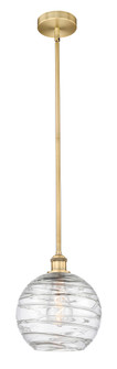 Athens Deco Swirl - 1 Light - 10 inch - Brushed Brass - Stem hung - Mini Pendant (3442|616-1S-BB-G1213-10CL)