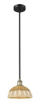 Bristol Natural II - 1 Light - 9 inch - Black Antique Brass - Stem hung - Mini Pendant (3442|616-1S-BAB-NBD2-9-NAT)