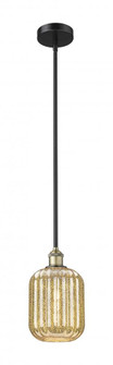 Preston Cylinder - 1 Light - 7 inch - Black Antique Brass - Stem hung - Mini Pendant (3442|616-1S-BAB-G460-7ME)