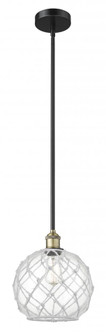 Farmhouse Rope - 1 Light - 10 inch - Black Antique Brass - Stem hung - Mini Pendant (3442|616-1S-BAB-G122-10RW)