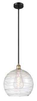 Athens Deco Swirl - 1 Light - 14 inch - Black Antique Brass - Stem hung - Mini Pendant (3442|616-1S-BAB-G1213-14CL)