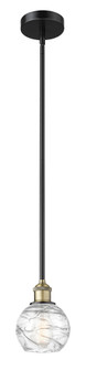 Athens Deco Swirl - 1 Light - 6 inch - Black Antique Brass - Stem hung - Mini Pendant (3442|616-1S-BAB-G1213-6CL)