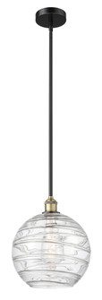Athens Deco Swirl - 1 Light - 12 inch - Black Antique Brass - Stem hung - Mini Pendant (3442|616-1S-BAB-G1213-12CL)