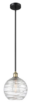 Athens Deco Swirl - 1 Light - 10 inch - Black Antique Brass - Stem hung - Mini Pendant (3442|616-1S-BAB-G1213-10CL)