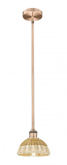 Bristol Natural II - 1 Light - 8 inch - Antique Copper - Stem hung - Mini Pendant (3442|616-1S-AC-NBD2-75-NAT)