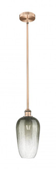 Brookhaven Flute - 1 Light - 7 inch - Antique Copper - Stem hung - Mini Pendant (3442|616-1S-AC-G484-7SL)