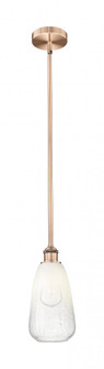 Brookhaven Almond - 1 Light - 6 inch - Antique Copper - Stem hung - Mini Pendant (3442|616-1S-AC-G480-6OP)