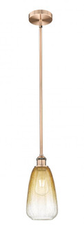 Brookhaven Almond - 1 Light - 6 inch - Antique Copper - Stem hung - Mini Pendant (3442|616-1S-AC-G480-6AM)