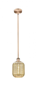 Preston Cylinder - 1 Light - 7 inch - Antique Copper - Stem hung - Mini Pendant (3442|616-1S-AC-G460-7ME)