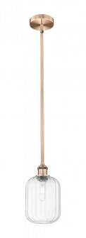 Preston Cylinder - 1 Light - 7 inch - Antique Copper - Stem hung - Mini Pendant (3442|616-1S-AC-G460-7CL)