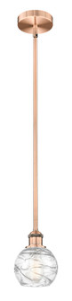 Athens Deco Swirl - 1 Light - 6 inch - Antique Copper - Stem hung - Mini Pendant (3442|616-1S-AC-G1213-6CL)